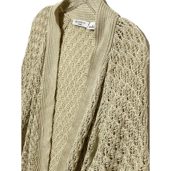 Liz Claiborne Cardigan Open Front Crochet Plus 1X Acrylic Boho Cottagecore NWT - Picture 2 of 7